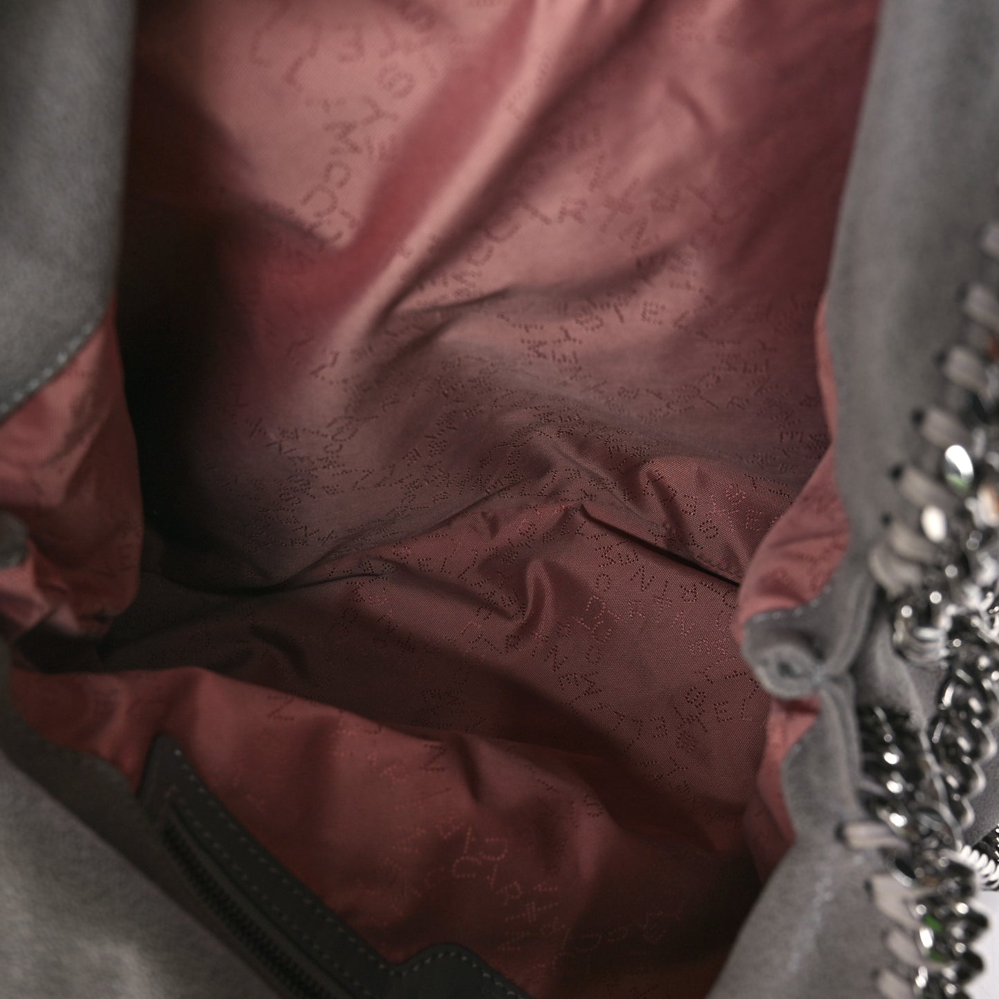 Shaggy Deer Falabella Fold Over Tote Light Grey