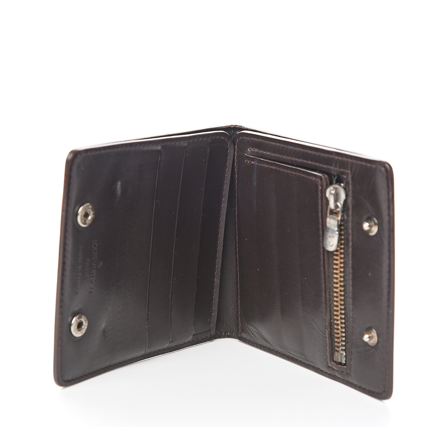 Monogram Glace Compact Wallet Cafe Brown