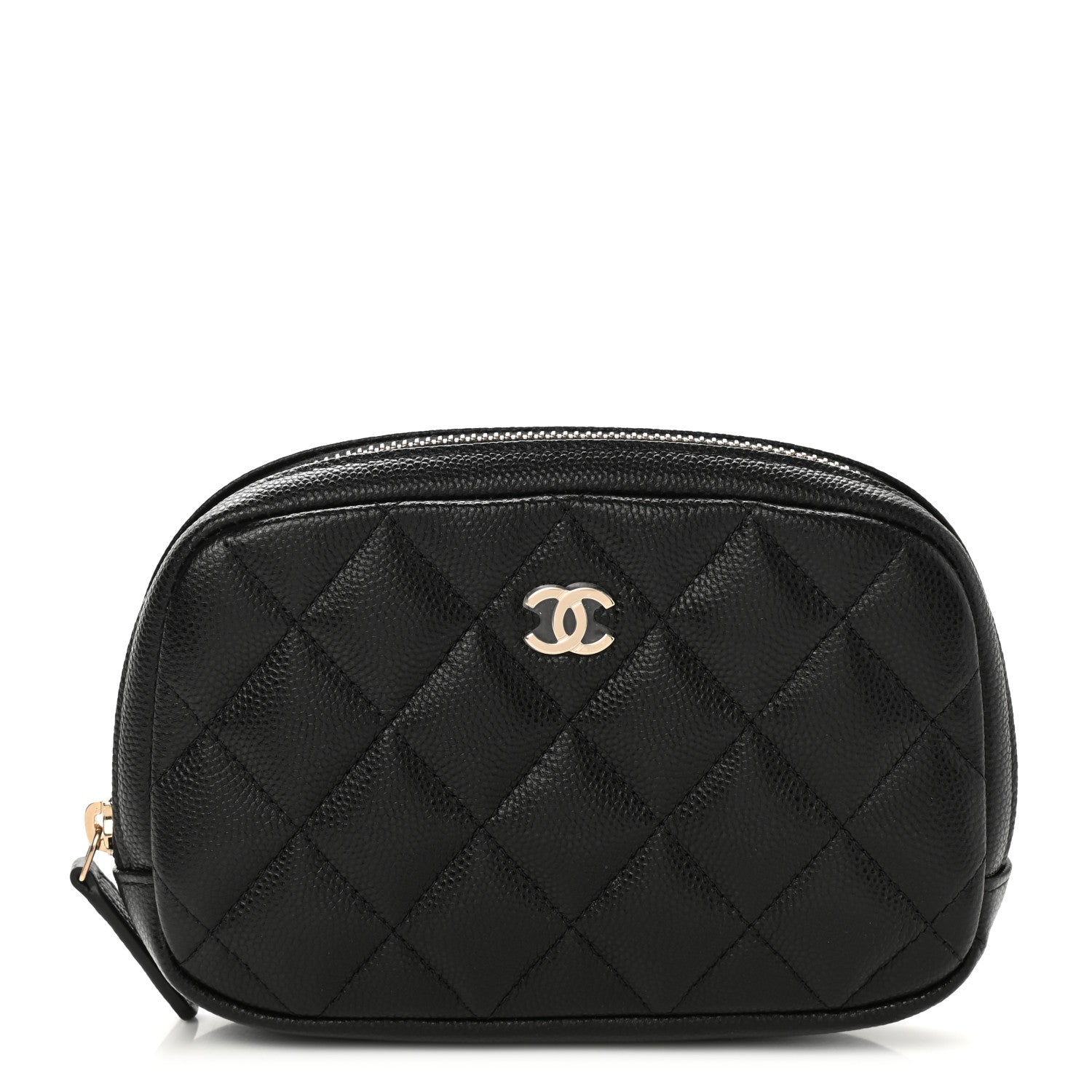 Chanel Caviar Quilted Small Curvy Pouch Cosmetic Case Black 1 of 8
