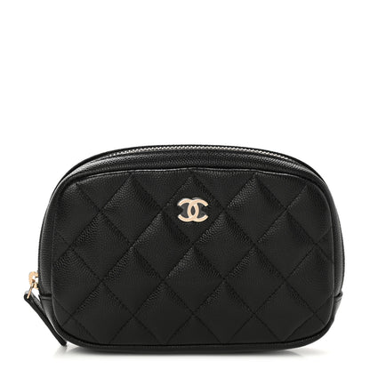 Chanel Caviar Quilted Small Curvy Pouch Cosmetic Case Black 1 of 8