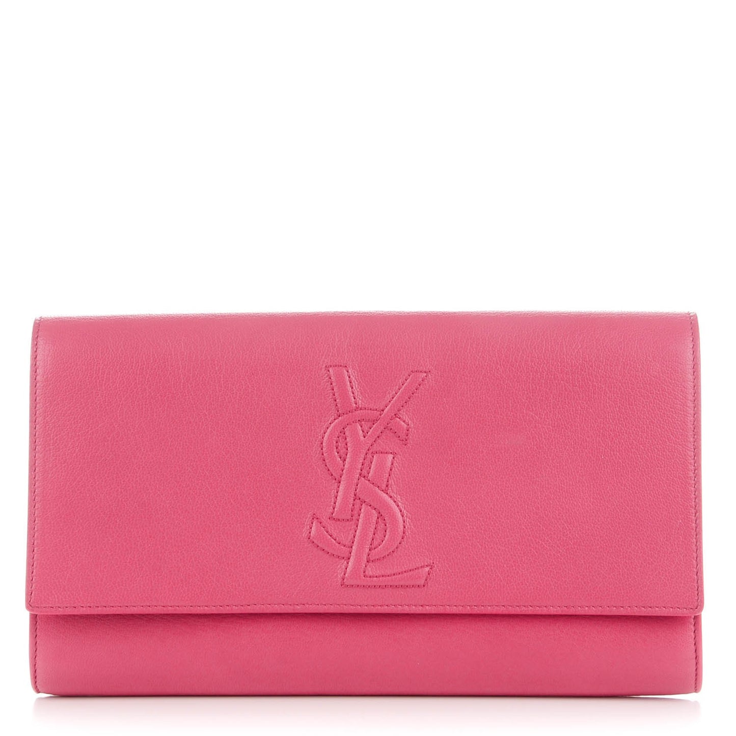 Calfskin Monogram Large Belle De Jour Clutch Pink