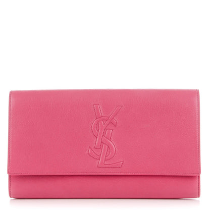 Saint Laurent Calfskin Monogram Large Belle De Jour Clutch Pink 1 of 7
