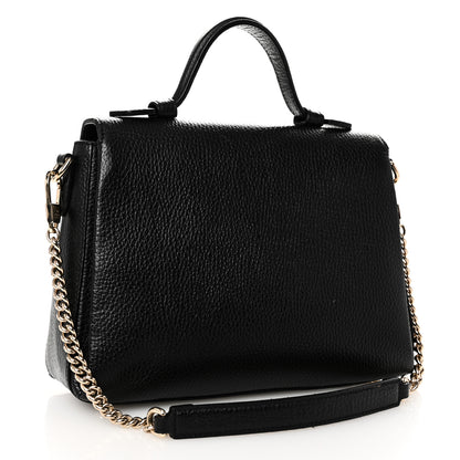 Gucci Dollar Calfskin Interlocking G Top Handle Shoulder Bag Black 3 of 11