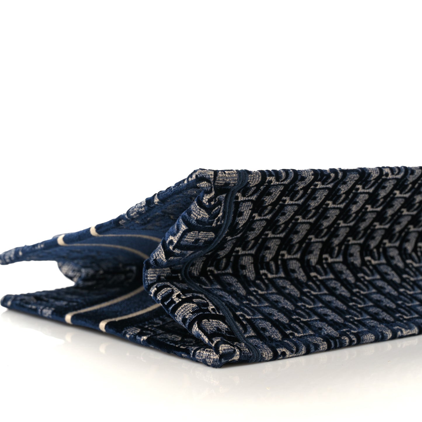 Oblique Velvet Medium Book Tote Blue Multicolor