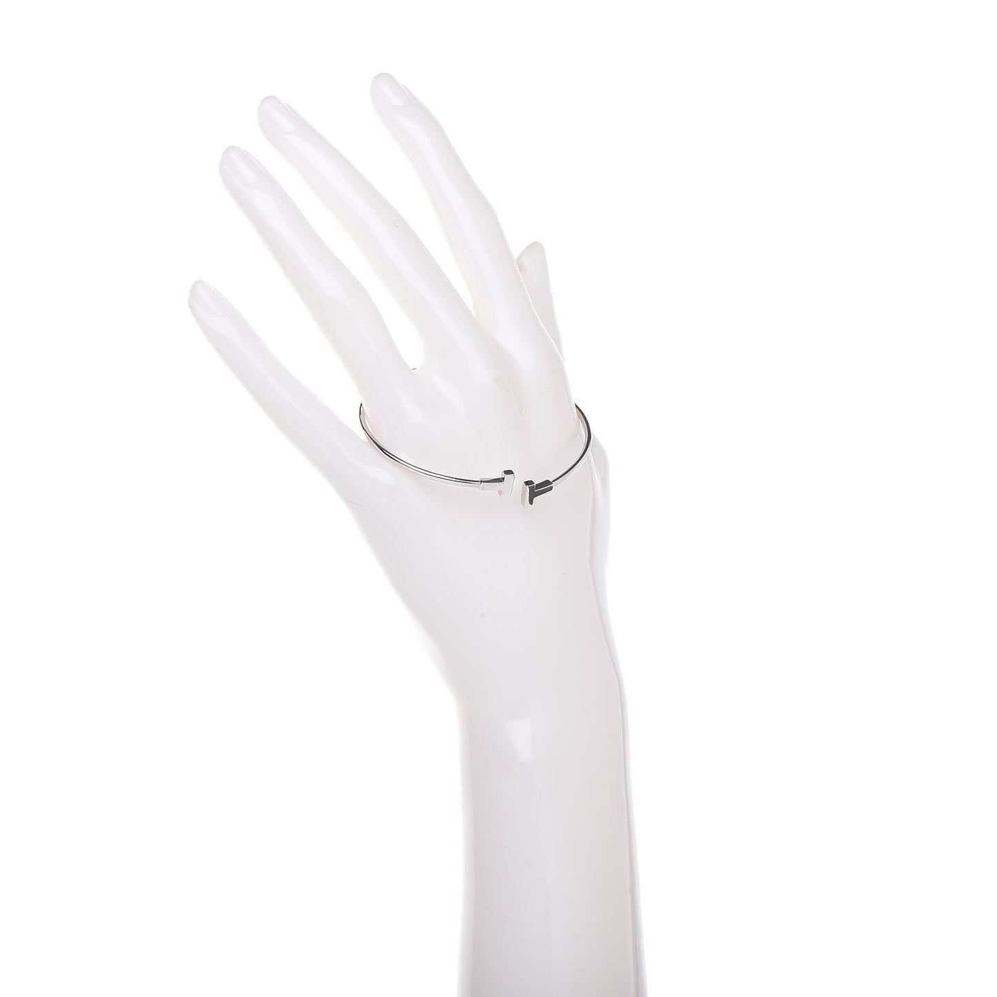 18K White Gold Narrow T Wire Bracelet