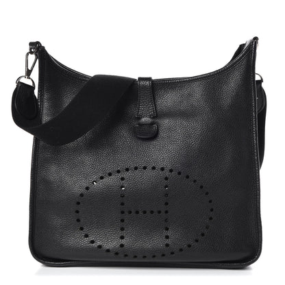 Hermes Taurillon Clemence Evelyne PM Black 1 of 9