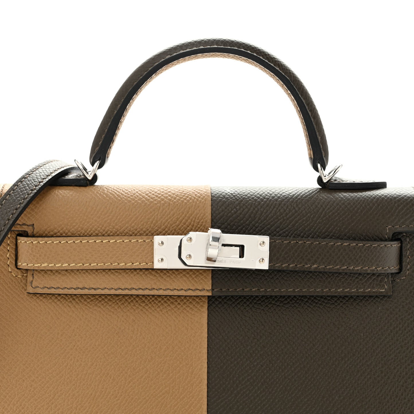 Epsom Casaque Mini Kelly Sellier 20 Vert Loden Dune Dark Bronze