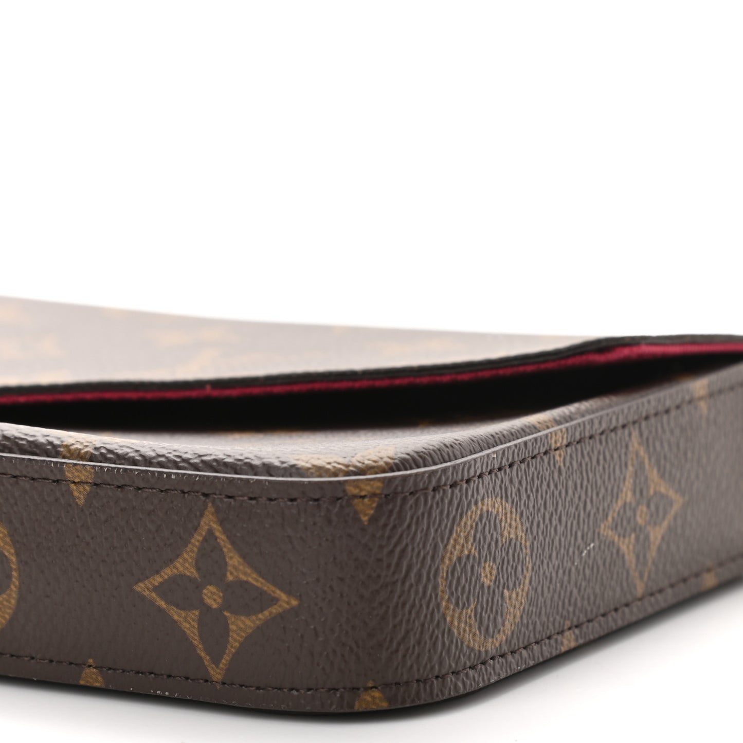 Monogram Pochette Felicie Chain Wallet Fuchsia