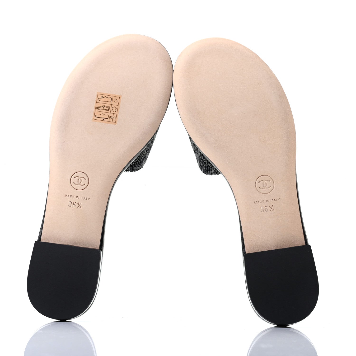 Chanel Pearl Embroidery CC Mules 36.5 Black 5 of 9