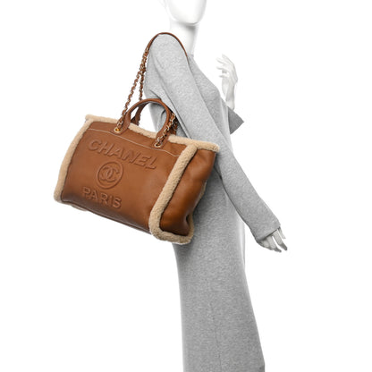 Chanel Lambskin Shearling Medium Deauville Tote Brown 2 of 11