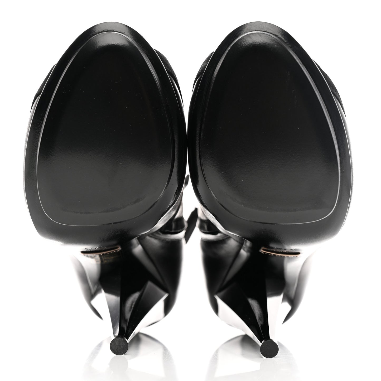 Nappa Kid Scamosciato Elastic Olimpia Open Toe Booties 37.5 Black