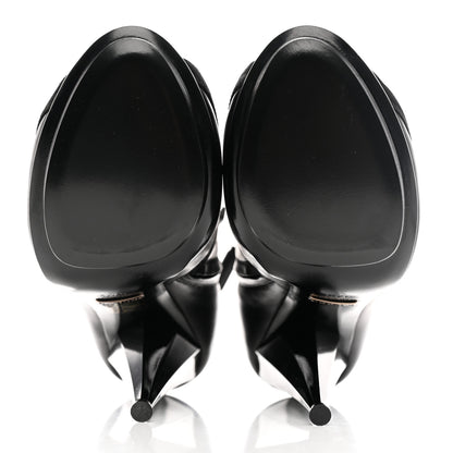 Gucci Nappa Kid Scamosciato Elastic Olimpia Open Toe Booties 37.5 Black 5 of 10