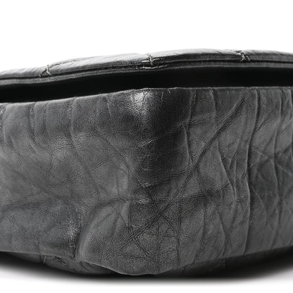 Chanel Aged Calfskin Quilted Medium Pondichery Flap Dark Grey 9 of 9