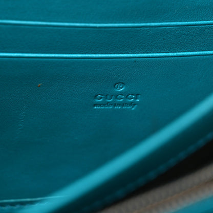 Gucci Velvet Matelasse GG Marmont Chain Wallet Pavone Cyan 6 of 10