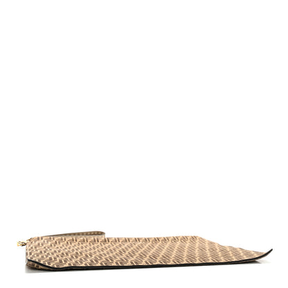 Fendi Suede Vitello Grace Micro FF Large Flat Pouch Nude Spring Maya 4 of 13