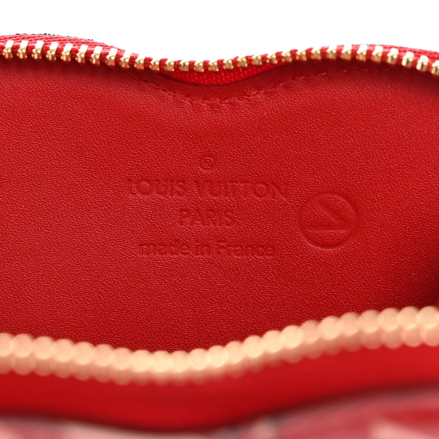 Patent Sweet Monogram Coeur Heart Coin Purse Pomme D&#039;Amour