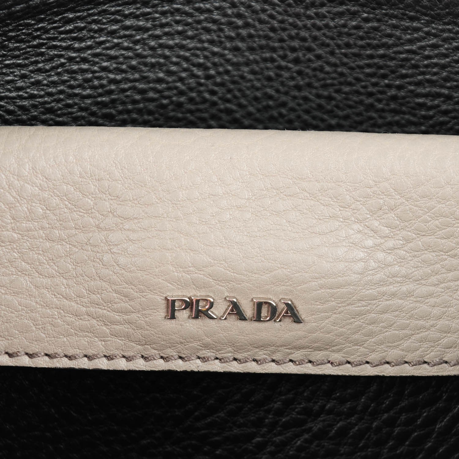 Prada Vitello Daino Small Double Bag Argilla Black 6 of 8