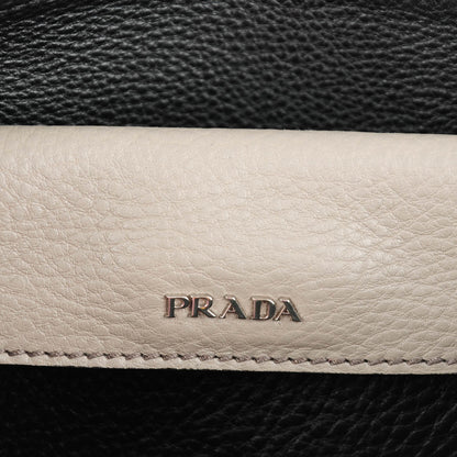 Prada Vitello Daino Small Double Bag Argilla Black 6 of 8