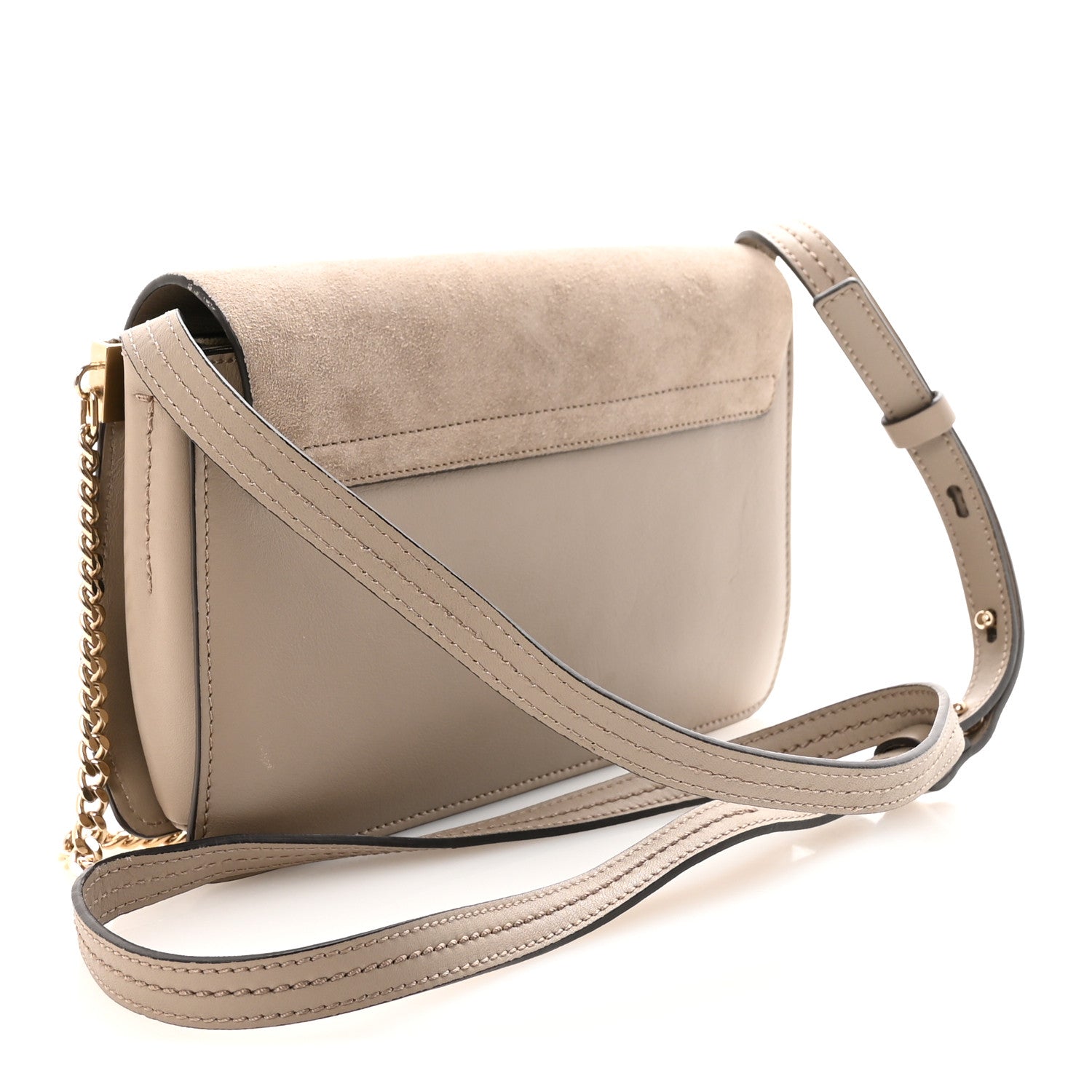 Chloe Suede Calfskin Small Faye Shoulder Bag Motty Grey 3 of 9