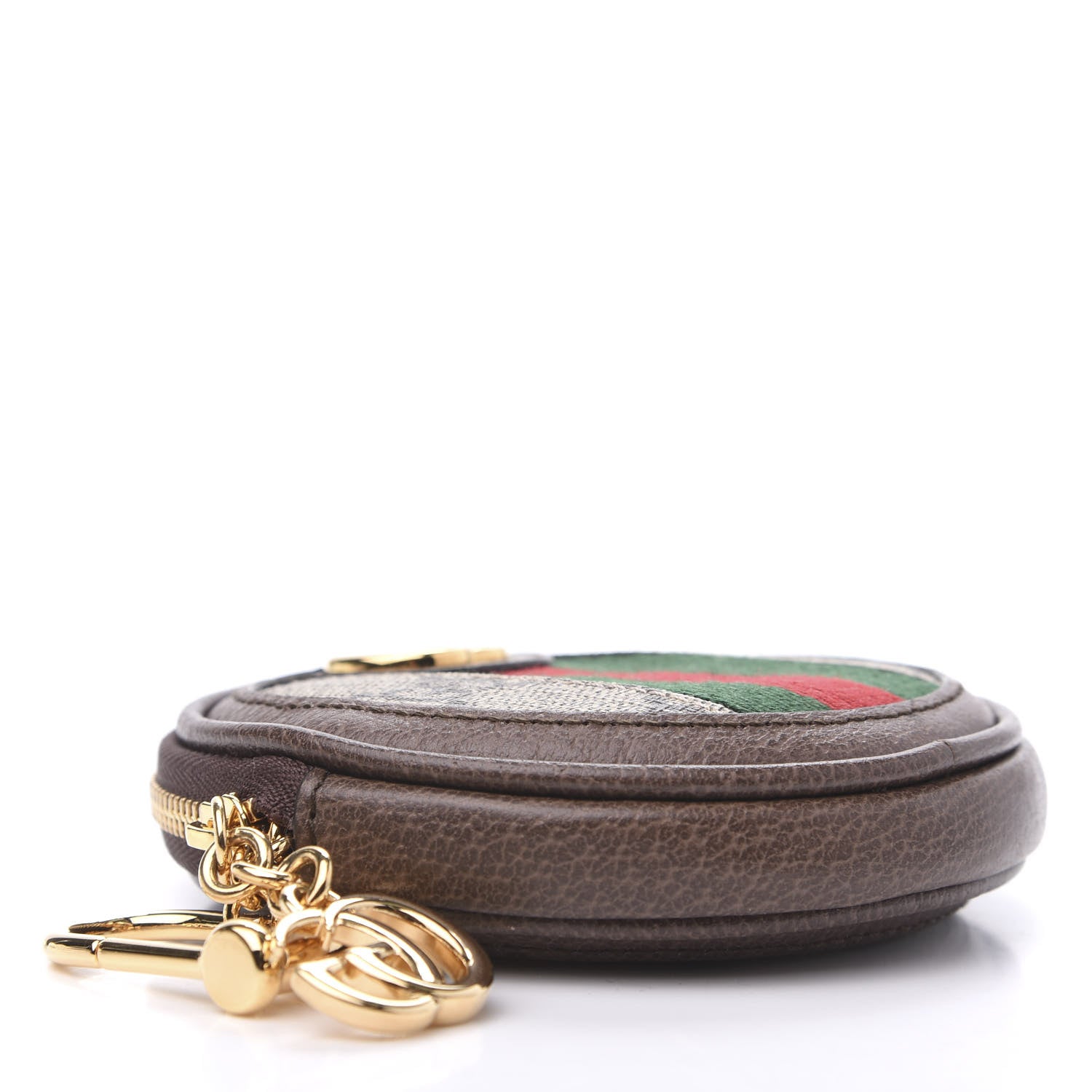 Gucci GG Supreme Monogram Web Ophidia Round Coin Purse Beige New Acero 4 of 7