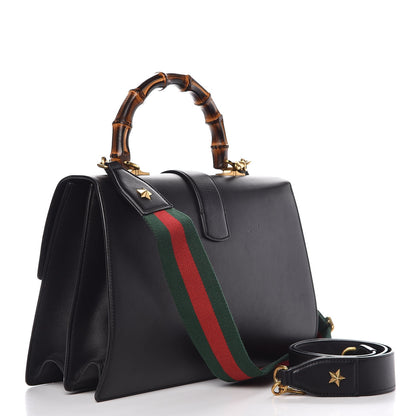 Gucci Calfskin Bamboo Web Large Dionysus Top Handle Bag Black Bright Evergreen Hibiscus Red 5 of 12