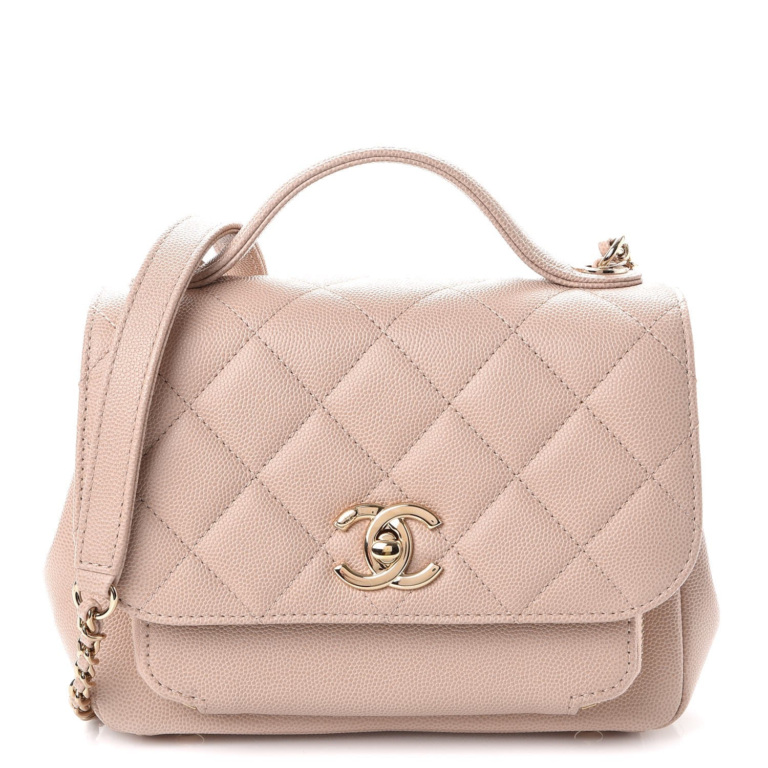 Chanel Caviar Quilted Small Business Affinity Flap Beige 1 of 8