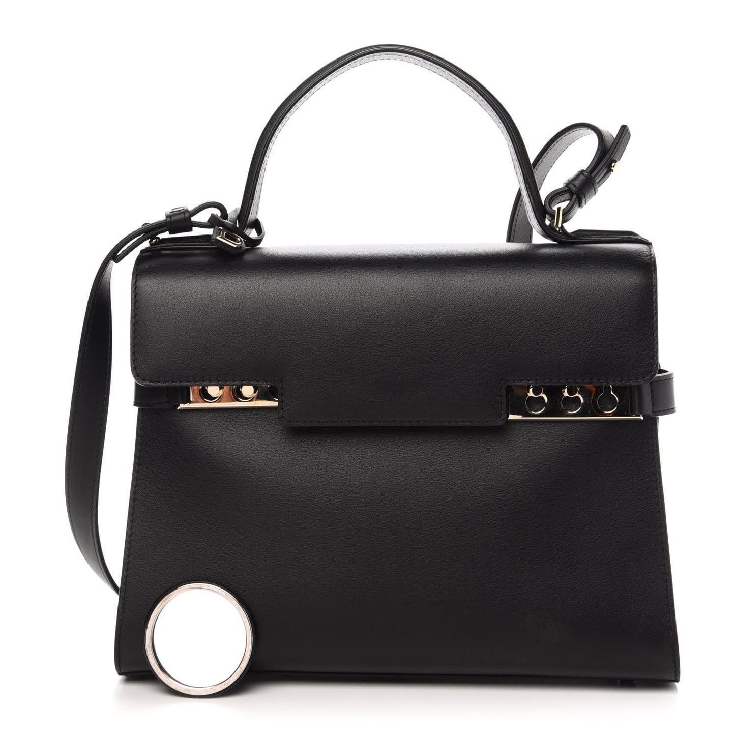 Calfskin MM Tempete Satchel Black