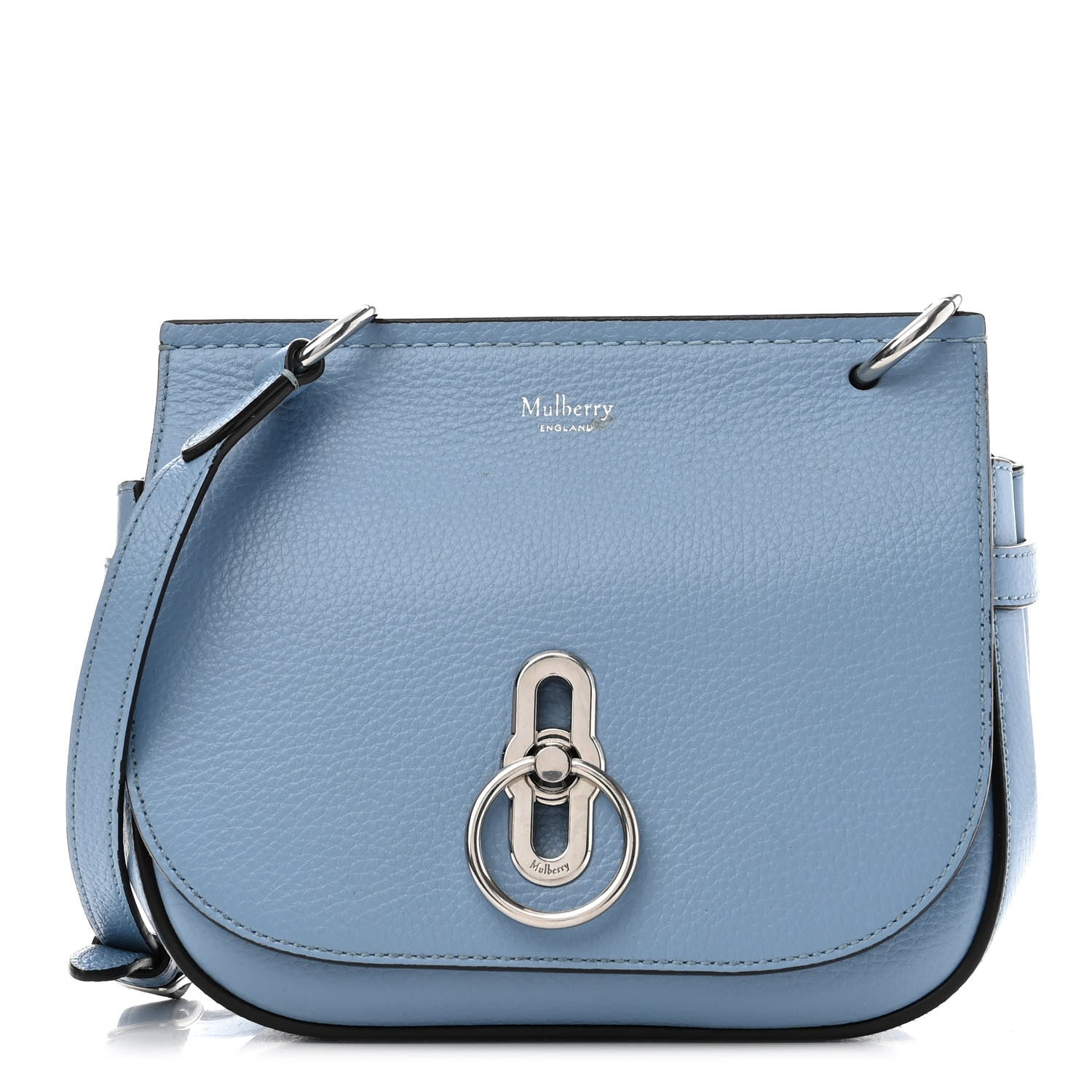 Mulberry Small Classic Grain Calfskin Small Amberley Satchel Porcelain Blue 1 of 10