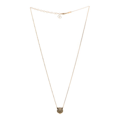 Gucci 18K Yellow Gold Diamond Onyx Le Marche Des Merveilles Feline Pendant Necklace 3 of 6