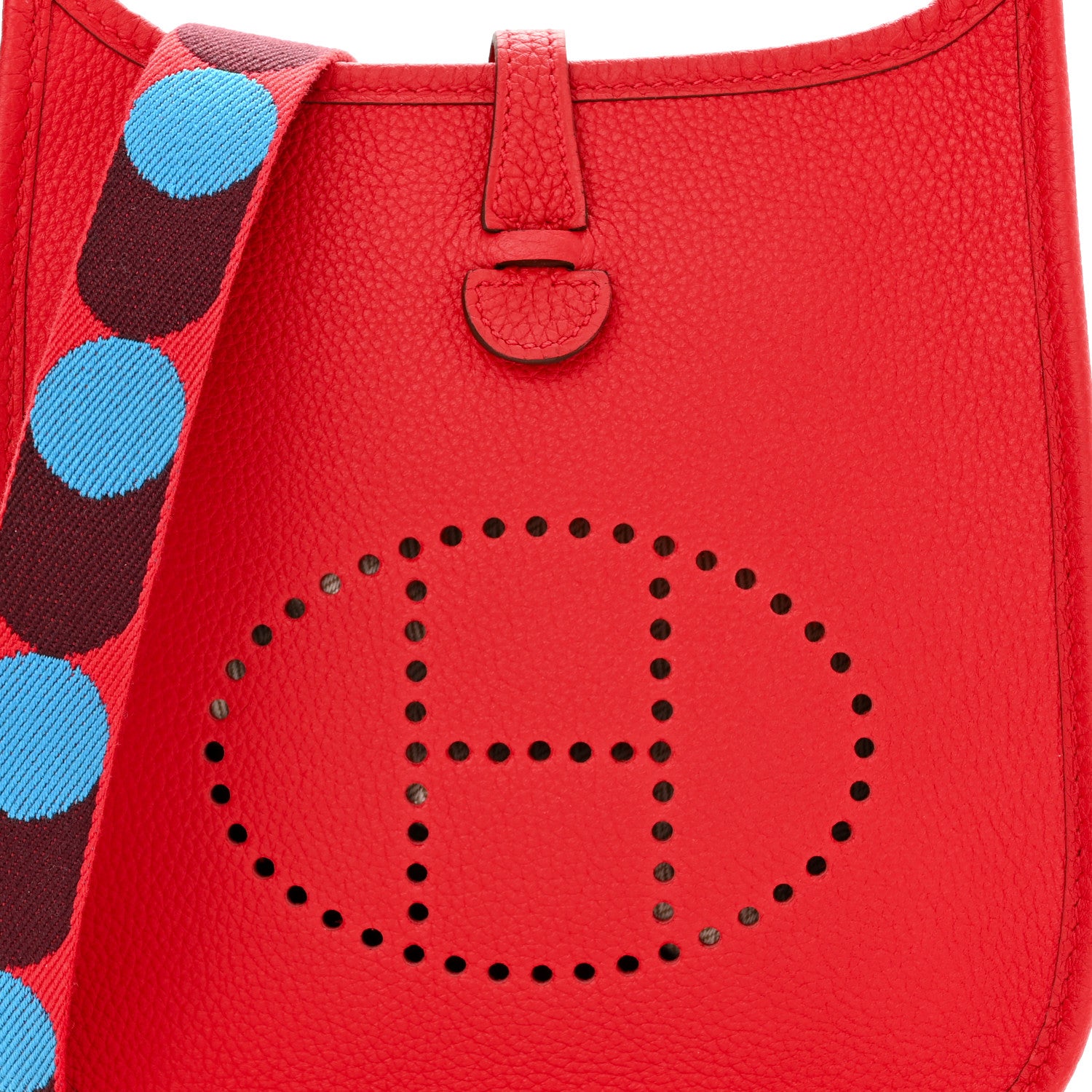 Hermes Taurillon Maurice Flipperball Sangle Evelyne TPM Rouge De Coeur Bleu Frida 8 of 11