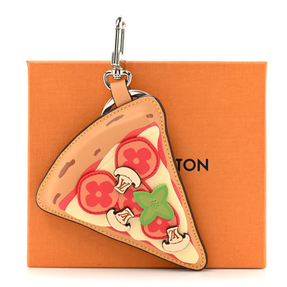 Louis Vuitton Calfskin Monogram Printed Pizza Bag Charm Key Holder 5 of 5