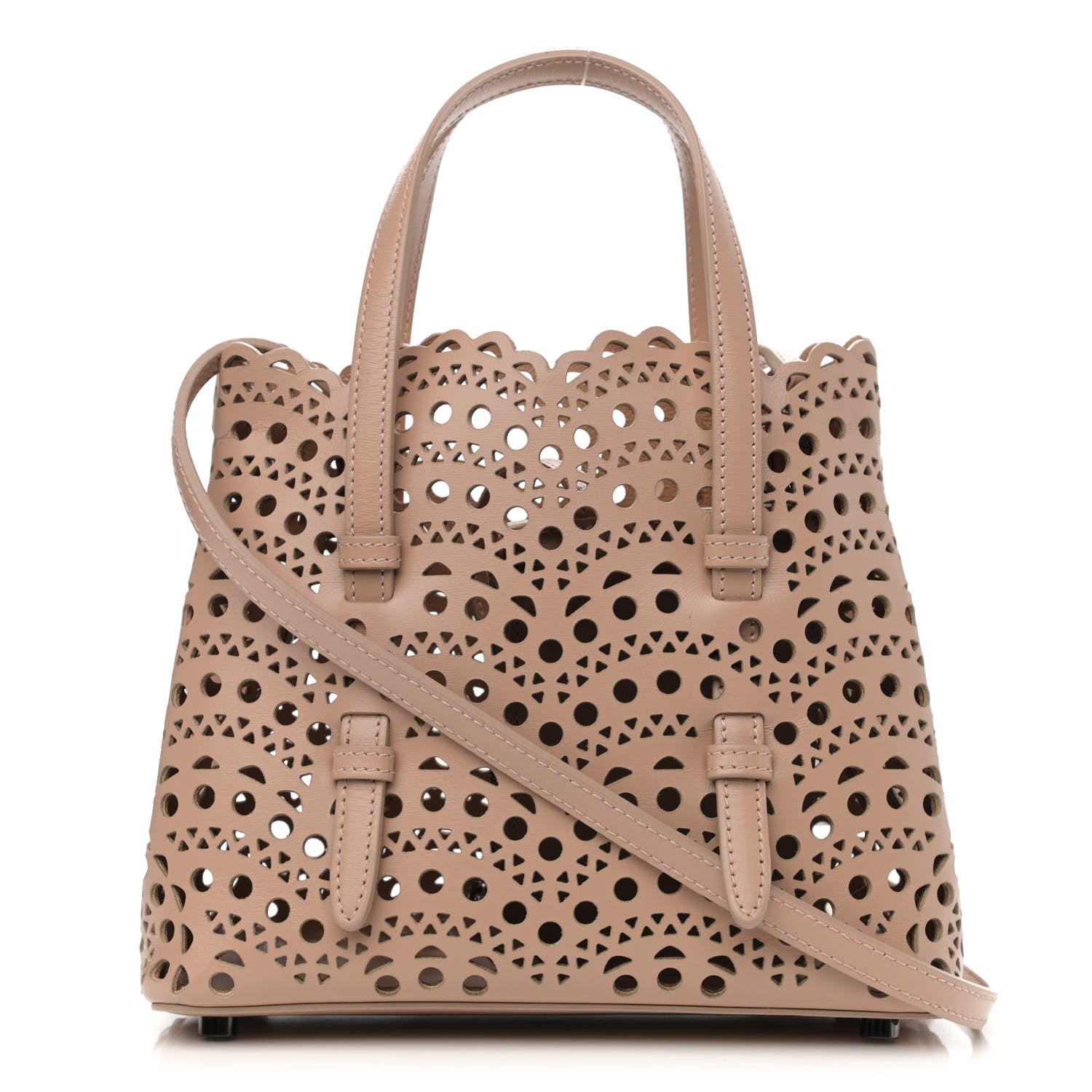 Alaia Lux Calfskin Vienne Wave Mina 20 Bag Sable 3 of 10