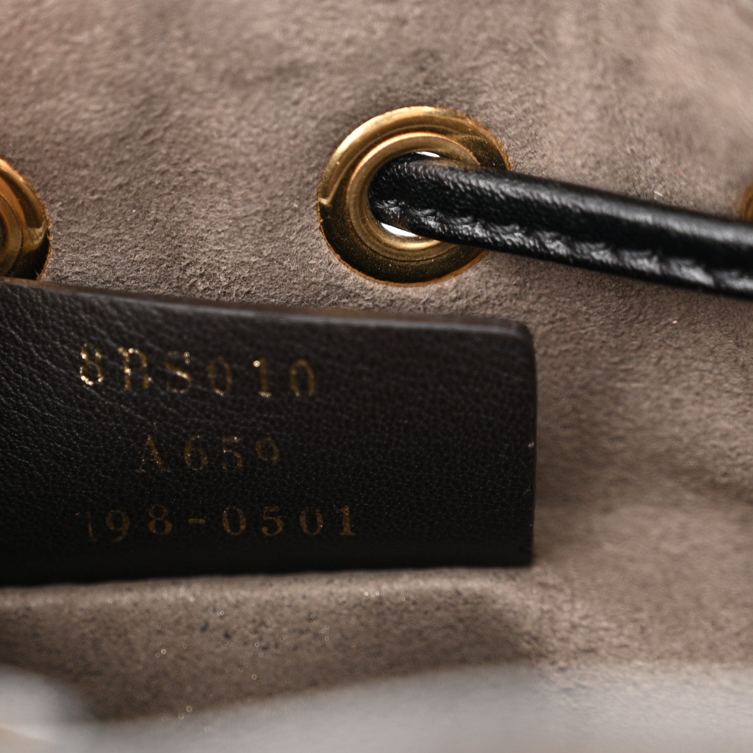 Fendi Vitello Liberty F is Fendi Bi-Color FF 1974 Embossed Mini Mon Tresor Bucket Bag Maya Black 7 of 13