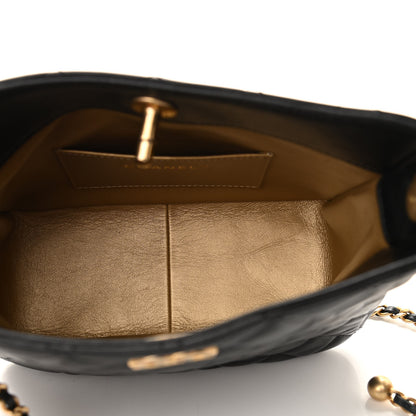 Chanel Lambskin Quilted Small Pearl Crush Hobo Black 5 of 10