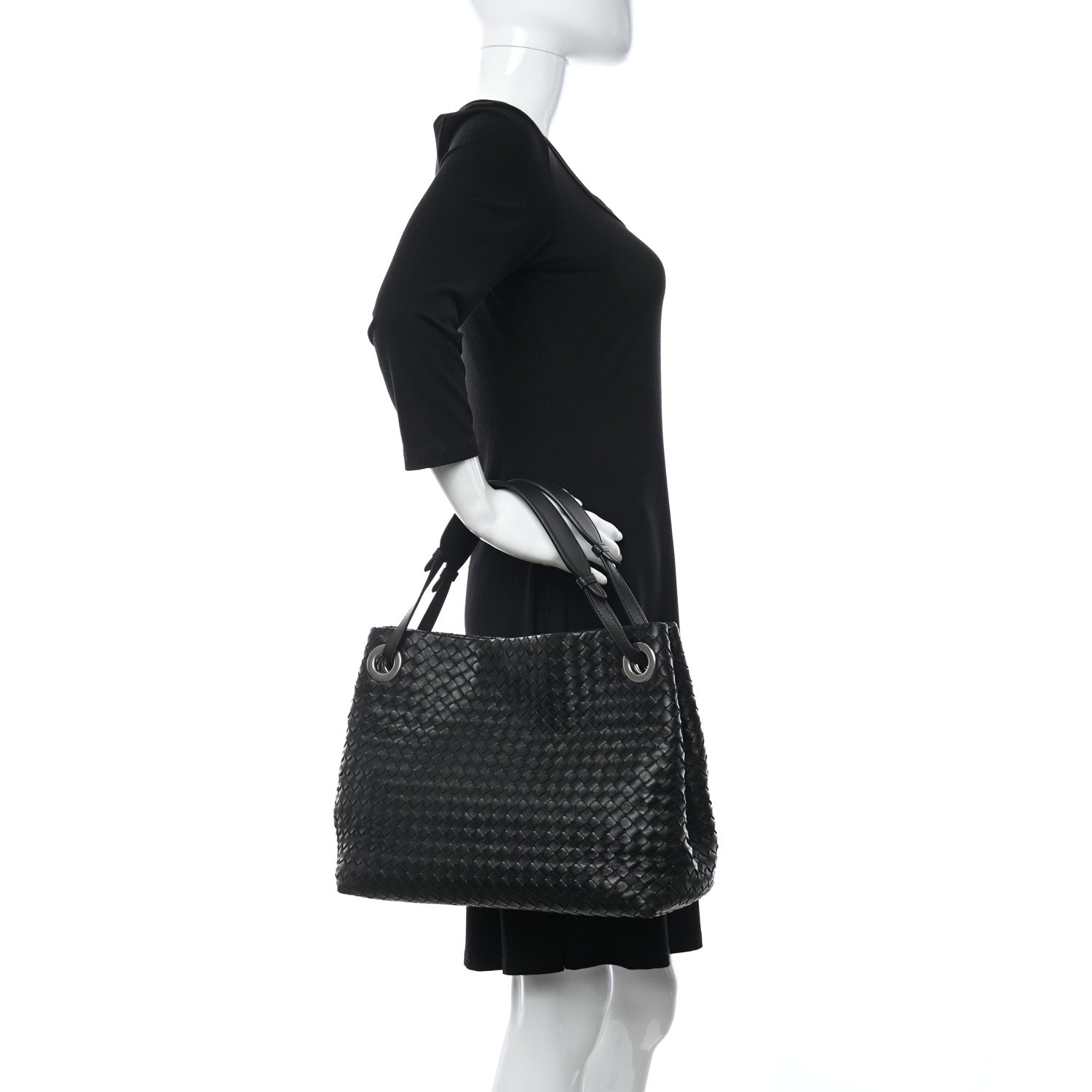 Bottega Veneta Nappa Intrecciato Medium Garda Bag Black 2 of 12