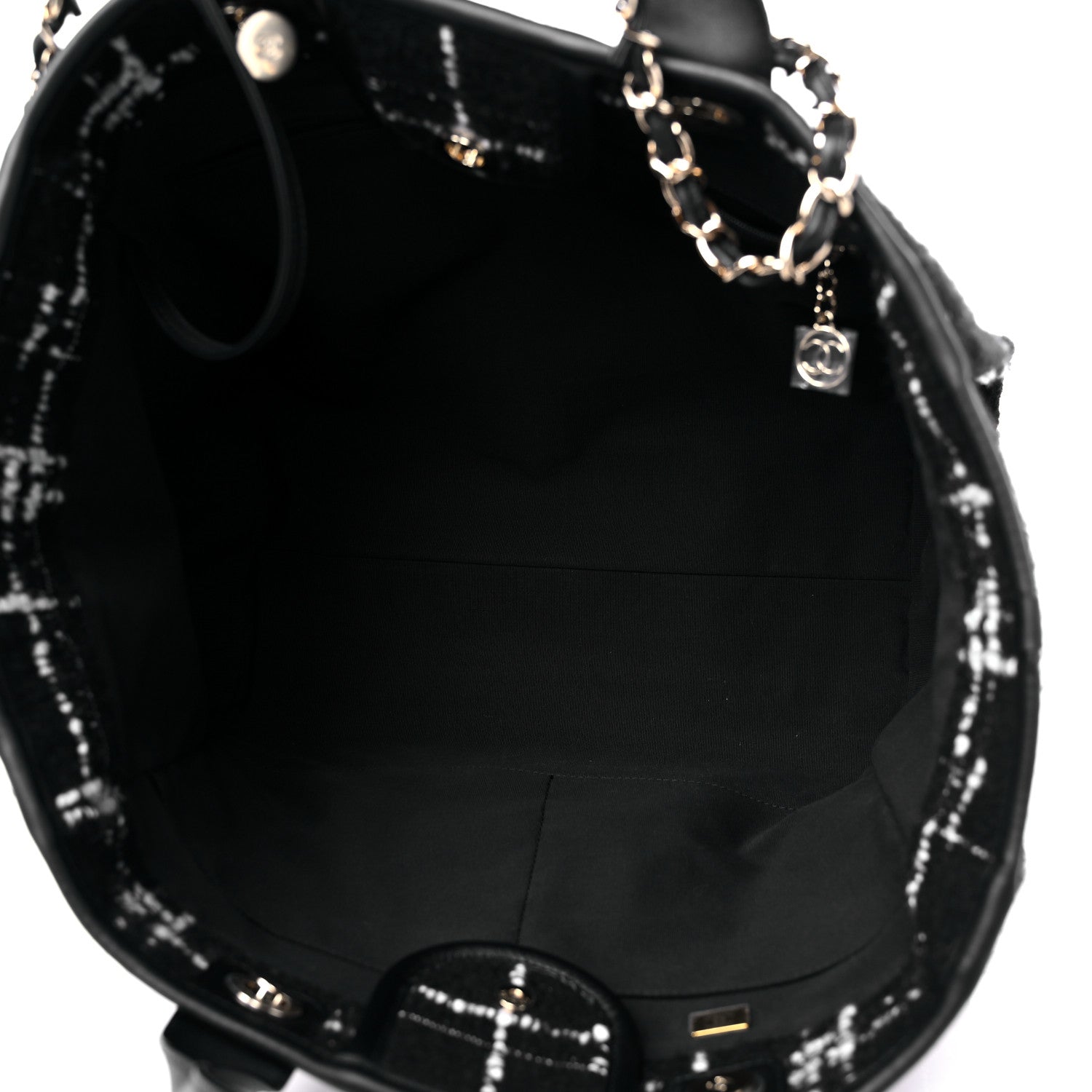 Chanel Tweed Medium Deauville Tote Black White Multicolor 6 of 10