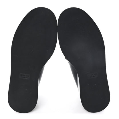 Gucci Kama Calfskin Horsebit Womens Wedge Platform Loafers 38 Black 6 of 10