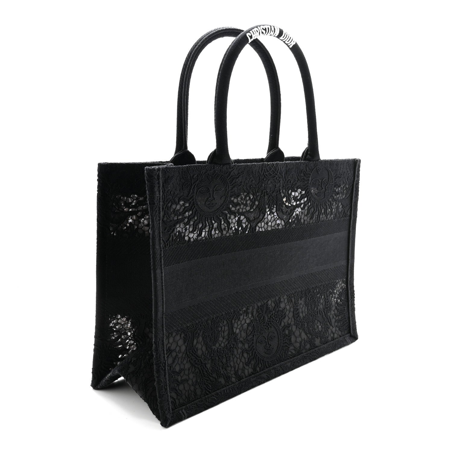 Christian Dior Embroidered 3D Macrame D-Lace Sun Medium Book Tote