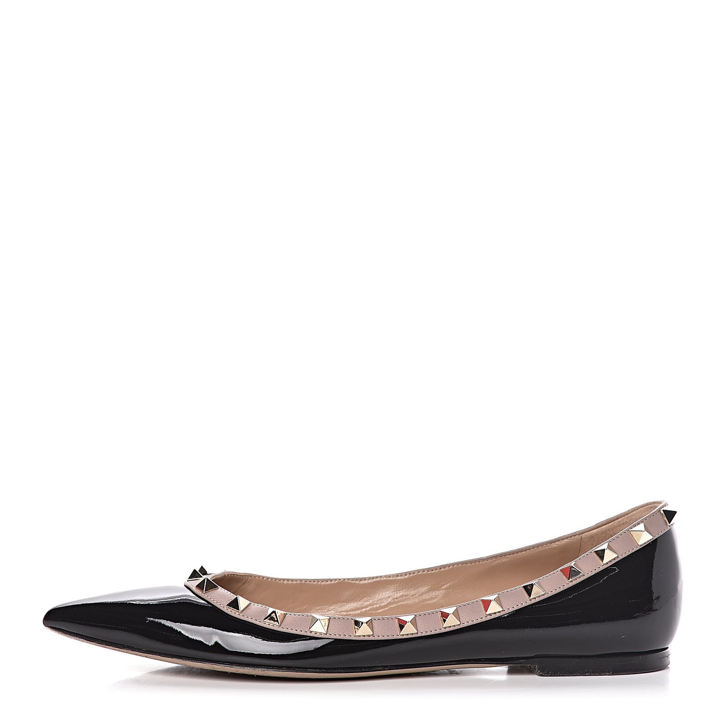 Patent Rockstud Ballerina Flats 39.5 Black Poudre