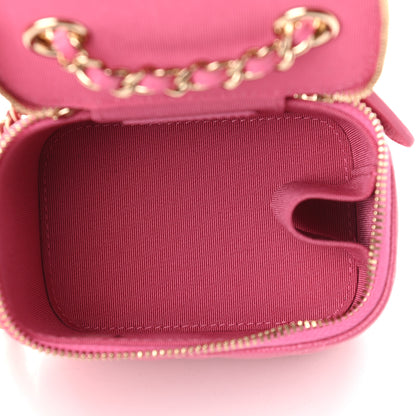 Chanel Caviar Quilted Mini Vanity Case With Chain Pink 5 of 9