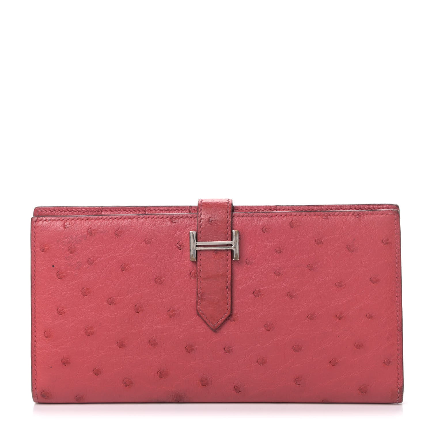 Hermes Ostrich Bearn Wallet Bougainvillea 1 of 6