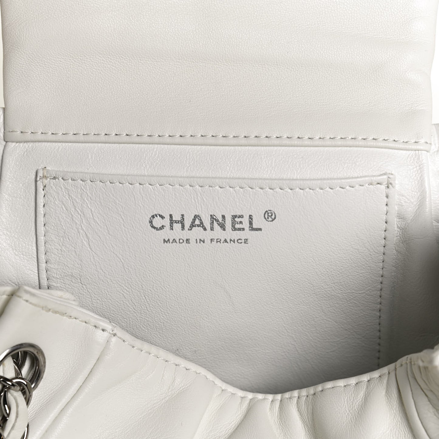 Lambskin Sensual Accordion Flap White