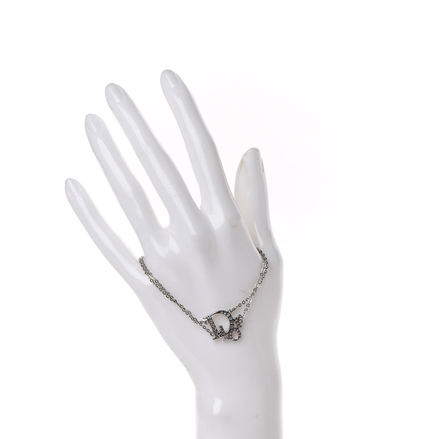 Christian Dior Crystal Logo Bracelet Silver Multicolor 2 of 5