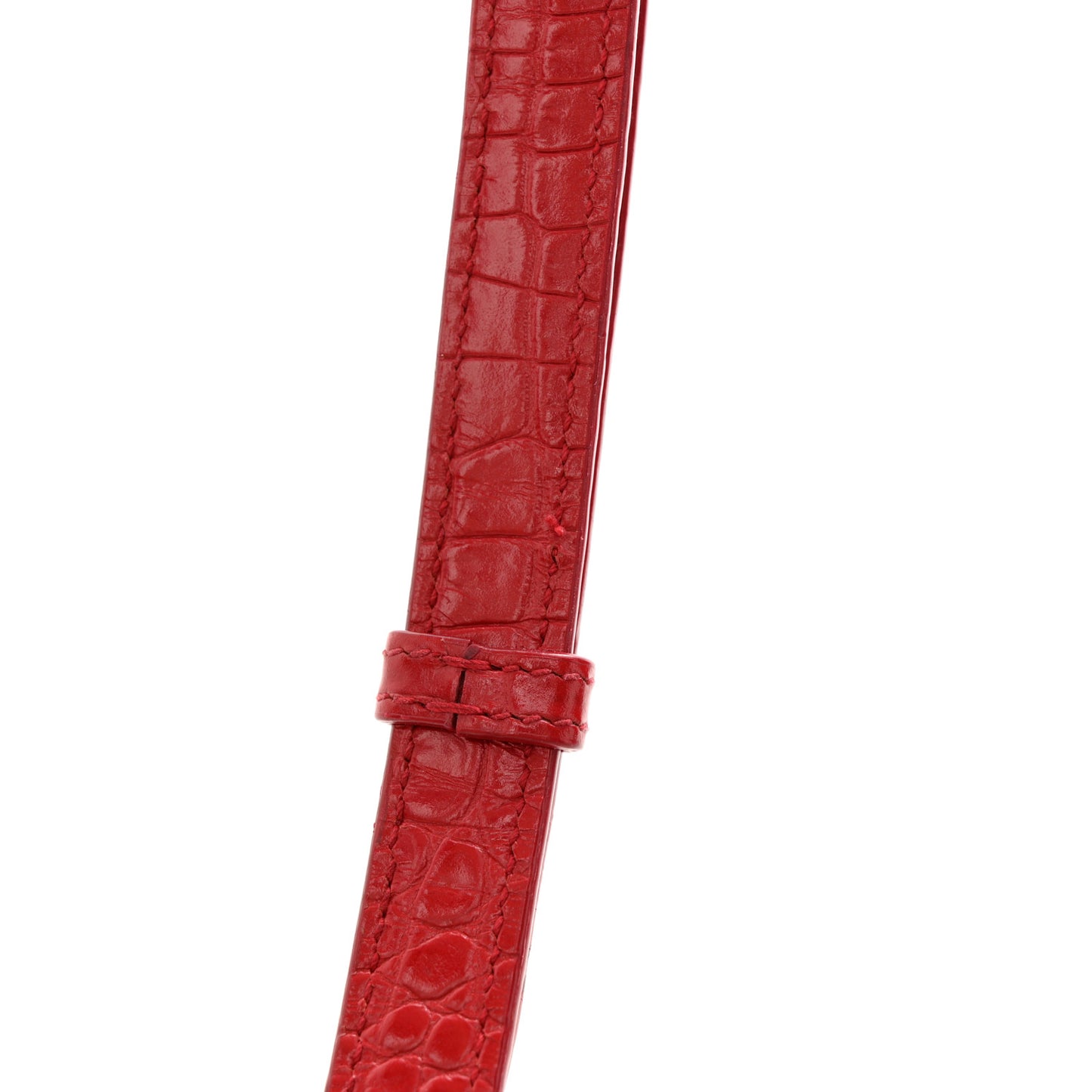 Calfskin Crocodile Embossed Nano Sac De Jour Red