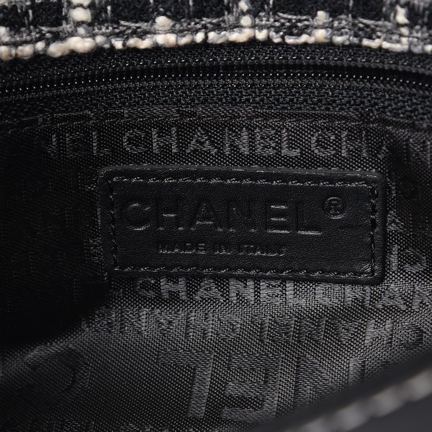 Chanel Lambskin Tweed East West Flap Black 6 of 7