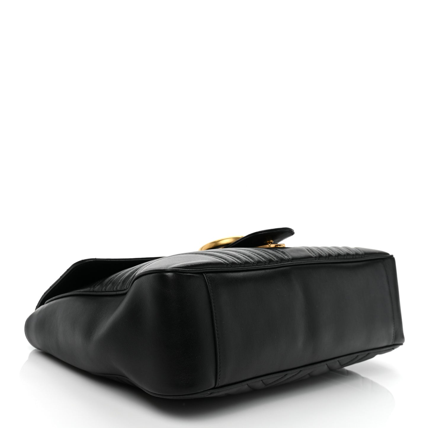 Calfskin Matelasse Large GG Marmont Shoulder Bag Black