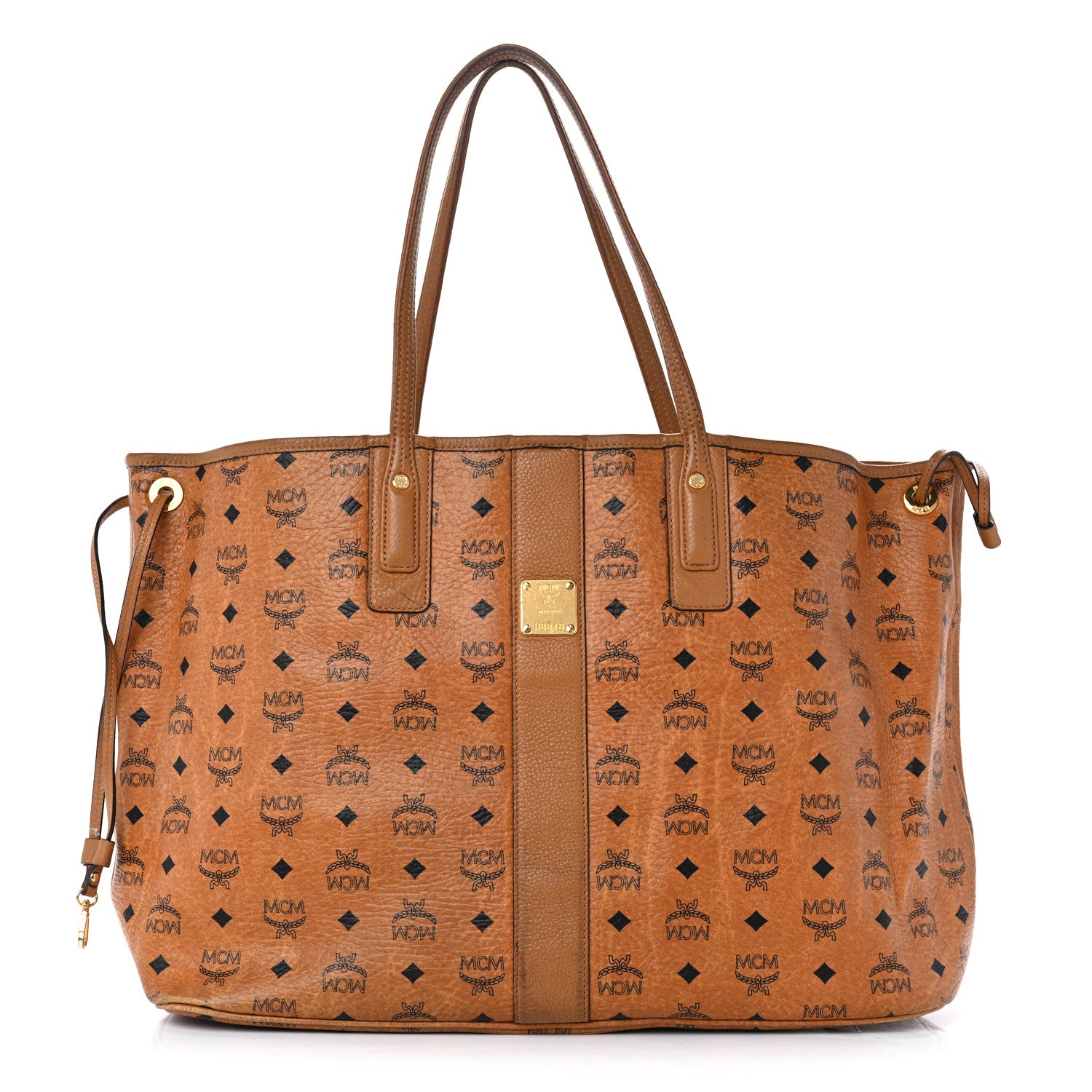 MCM Visetos Large Liz Reversible Shopper Tote Cognac 1 of 26
