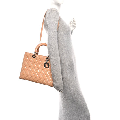 Christian Dior Patent Cannage Large Lady Dior Rose Clair 2 of 14