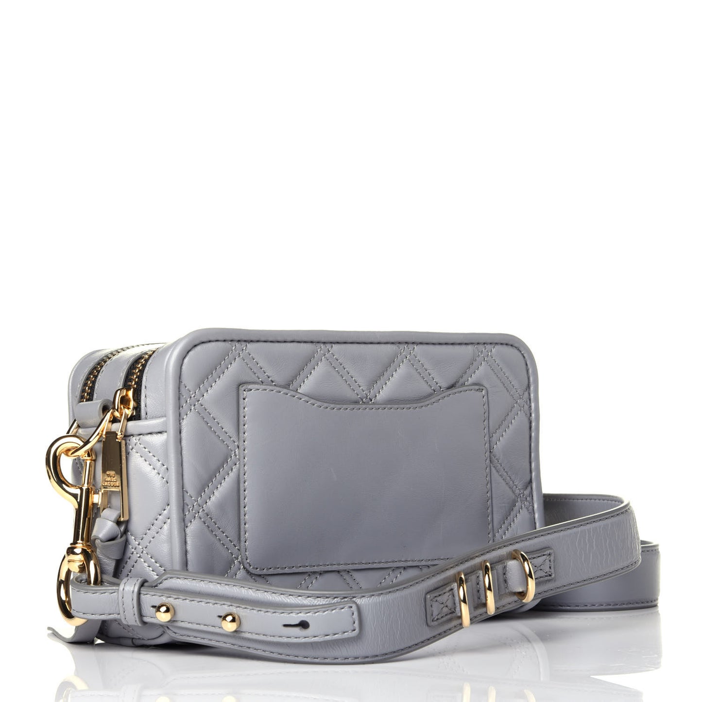 Natural Grain Calfskin Quilted The Softshot 21 Bag Grey