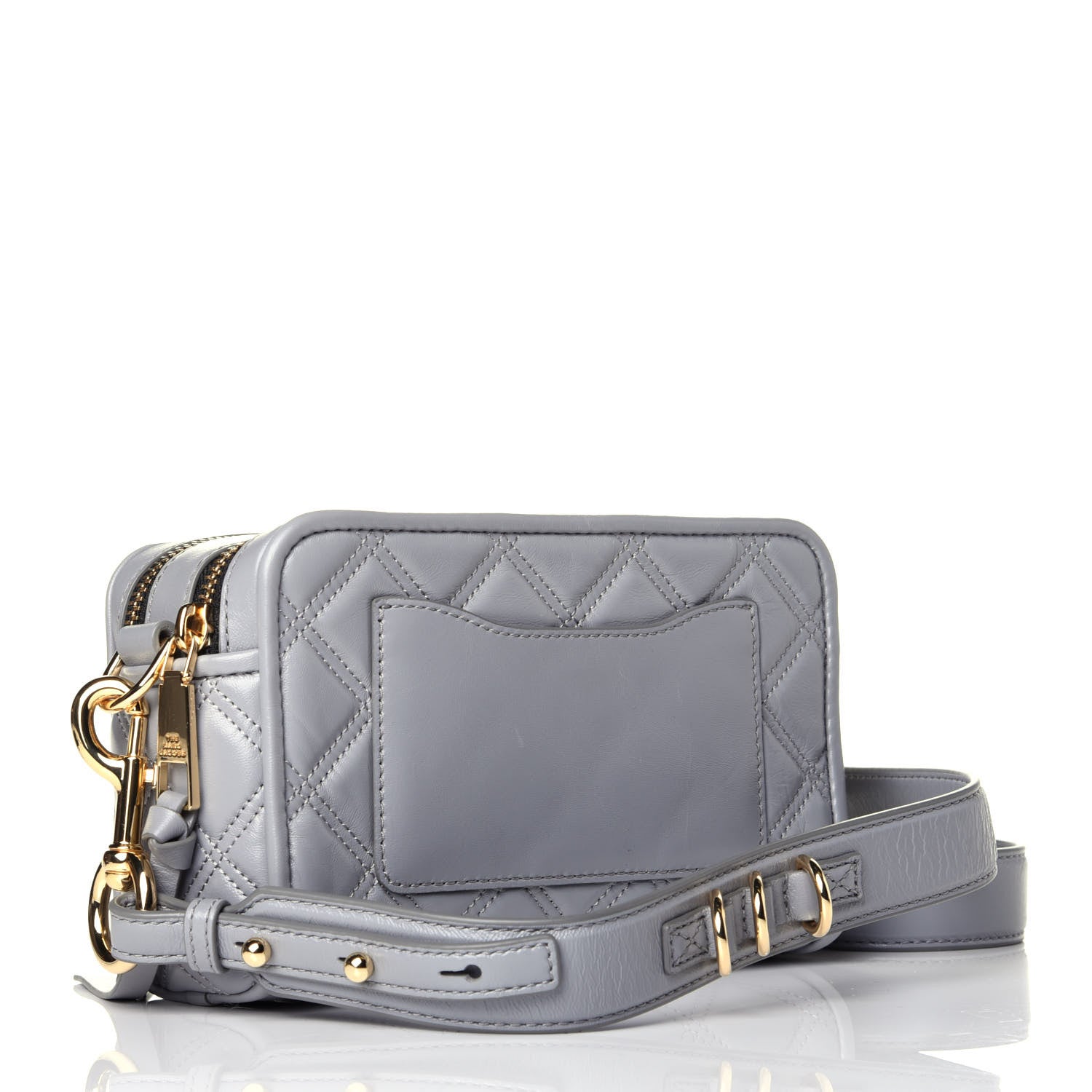 Marc Jacobs Natural Grain Calfskin Quilted The Softshot 21 Bag Grey 3 of 9